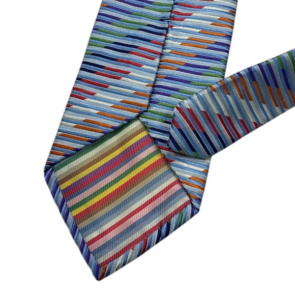ALTEA Multicolor Geometric Silk LUXURY Tie ITALY - Picture 4 of 4